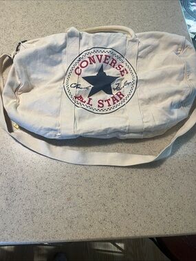 Converse Natural Canvas Tote with Navy Star and Red Logo